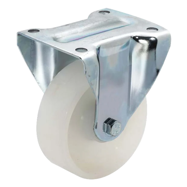 Fija · Rueda de nylon con eje liso (Ø 80–100)