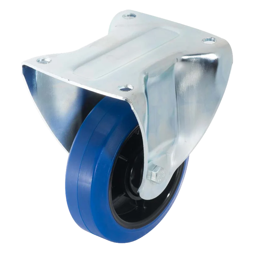 Fija · Rueda de poliuretano azul, modelo especial para industria y servicios