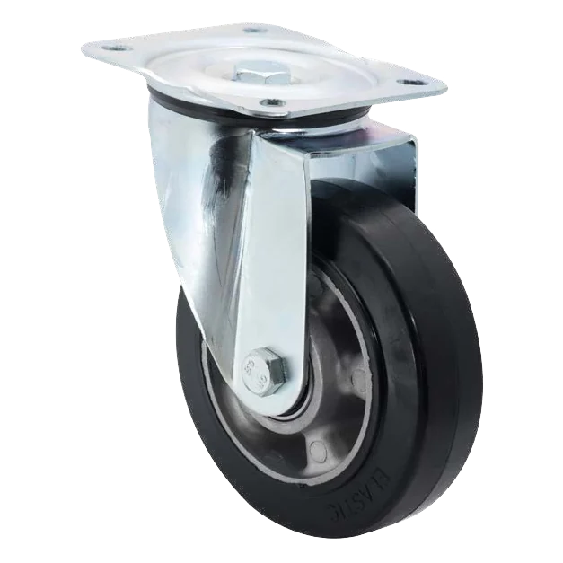 Giratoria · Rueda de goma súper-elástica con llanta de aluminio