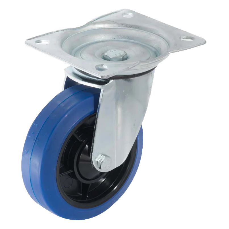 Giratoria · Rueda de poliuretano azul, modelo especial para industria y servicios