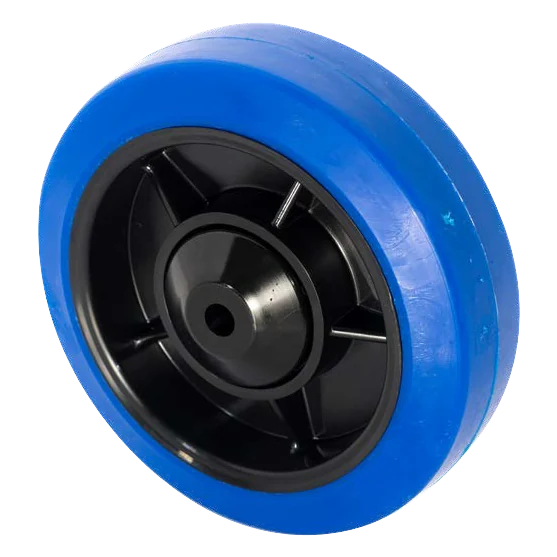 Rueda suelta · Rueda de poliuretano azul con núcleo de poliamida